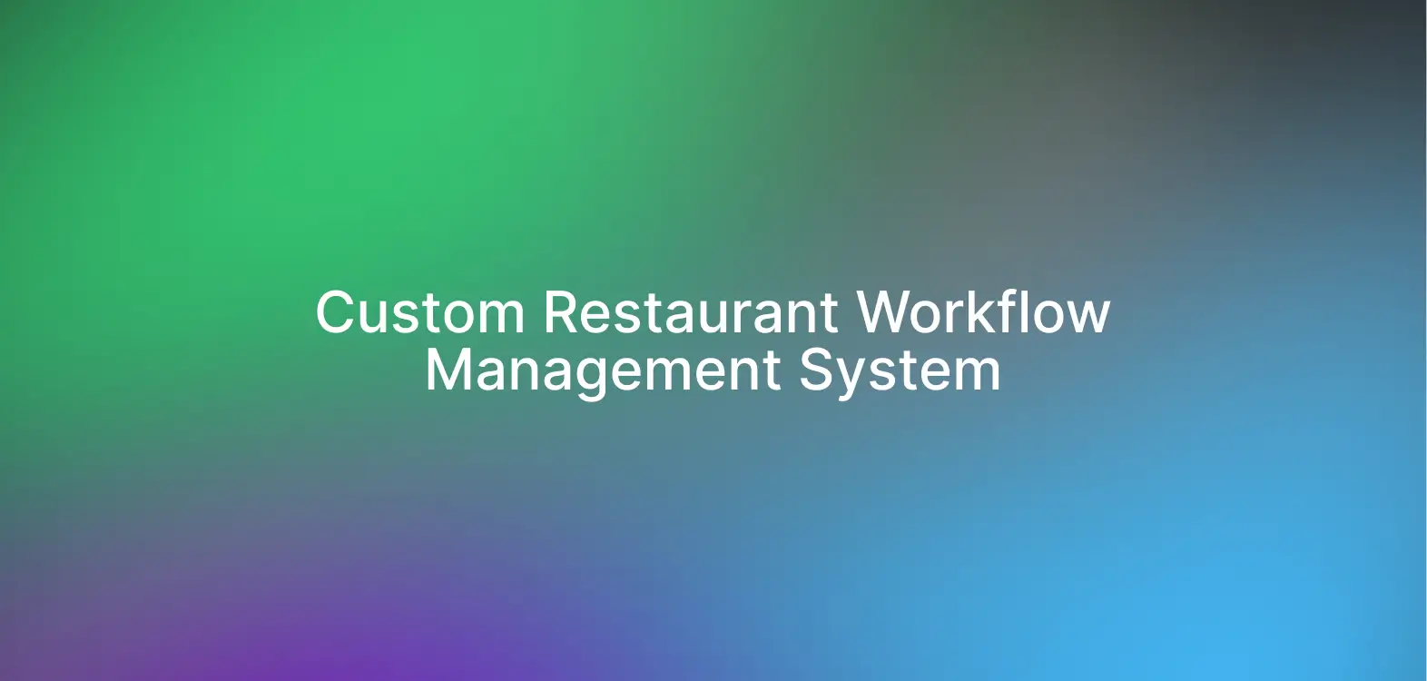 A Connected System for Real Hospitality Operations